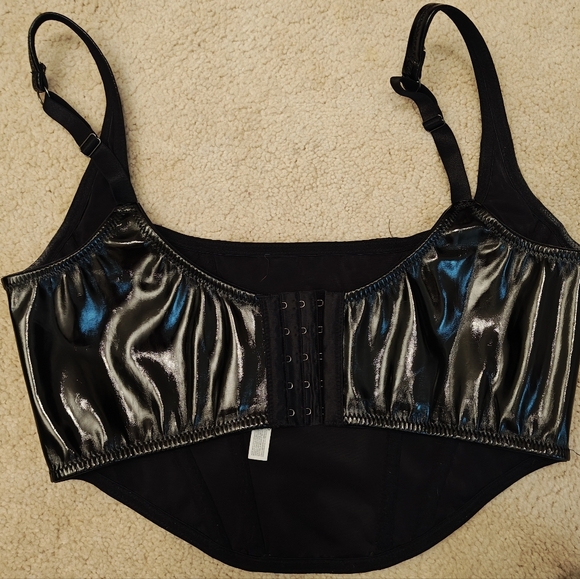 Out From Under Urban Outfitters Lovestruck Wet Look Corset Top. - Picture 2 of 8
